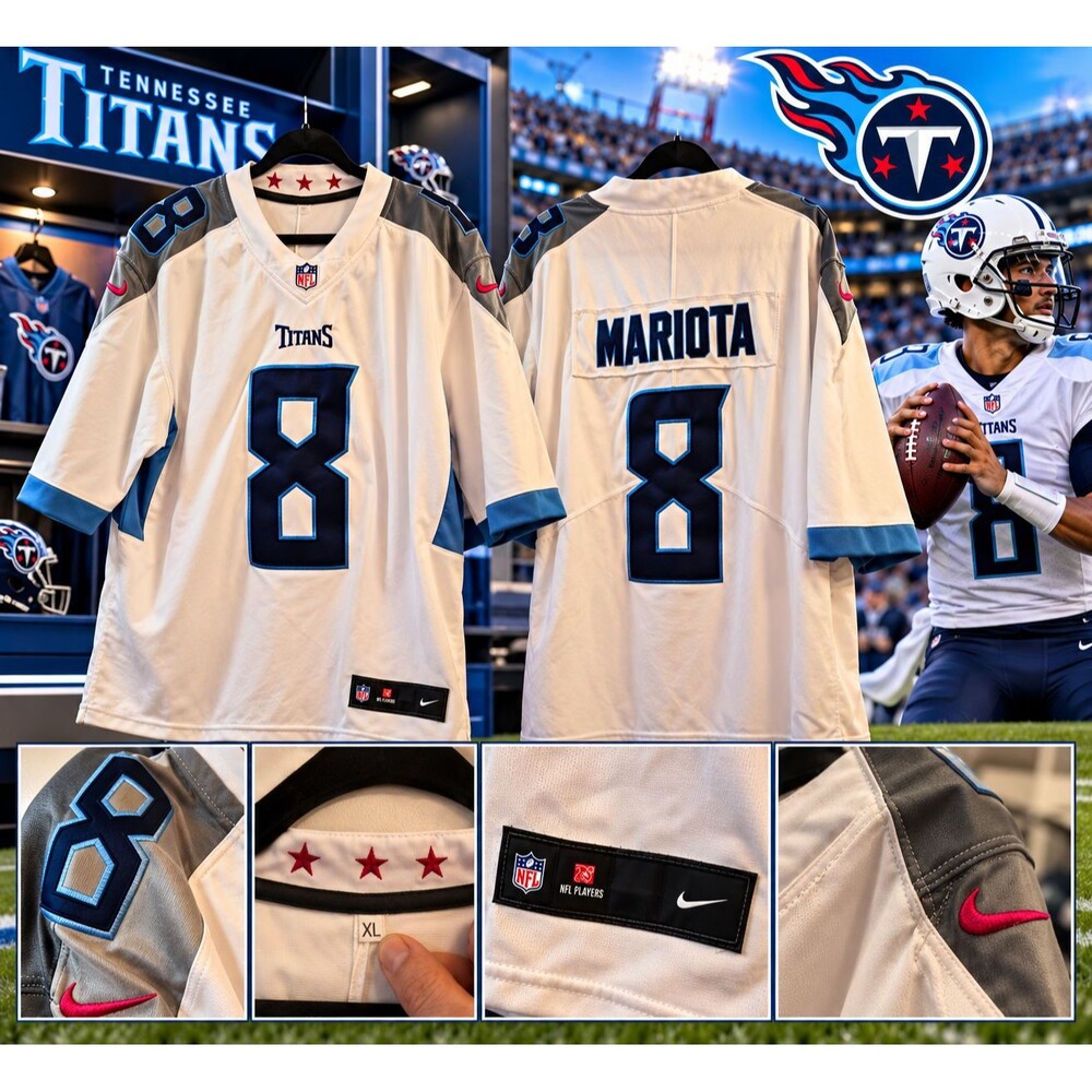 Tennessee Titans Marcus Mariota Nike Jersey Adult XL White On Field NFL #8